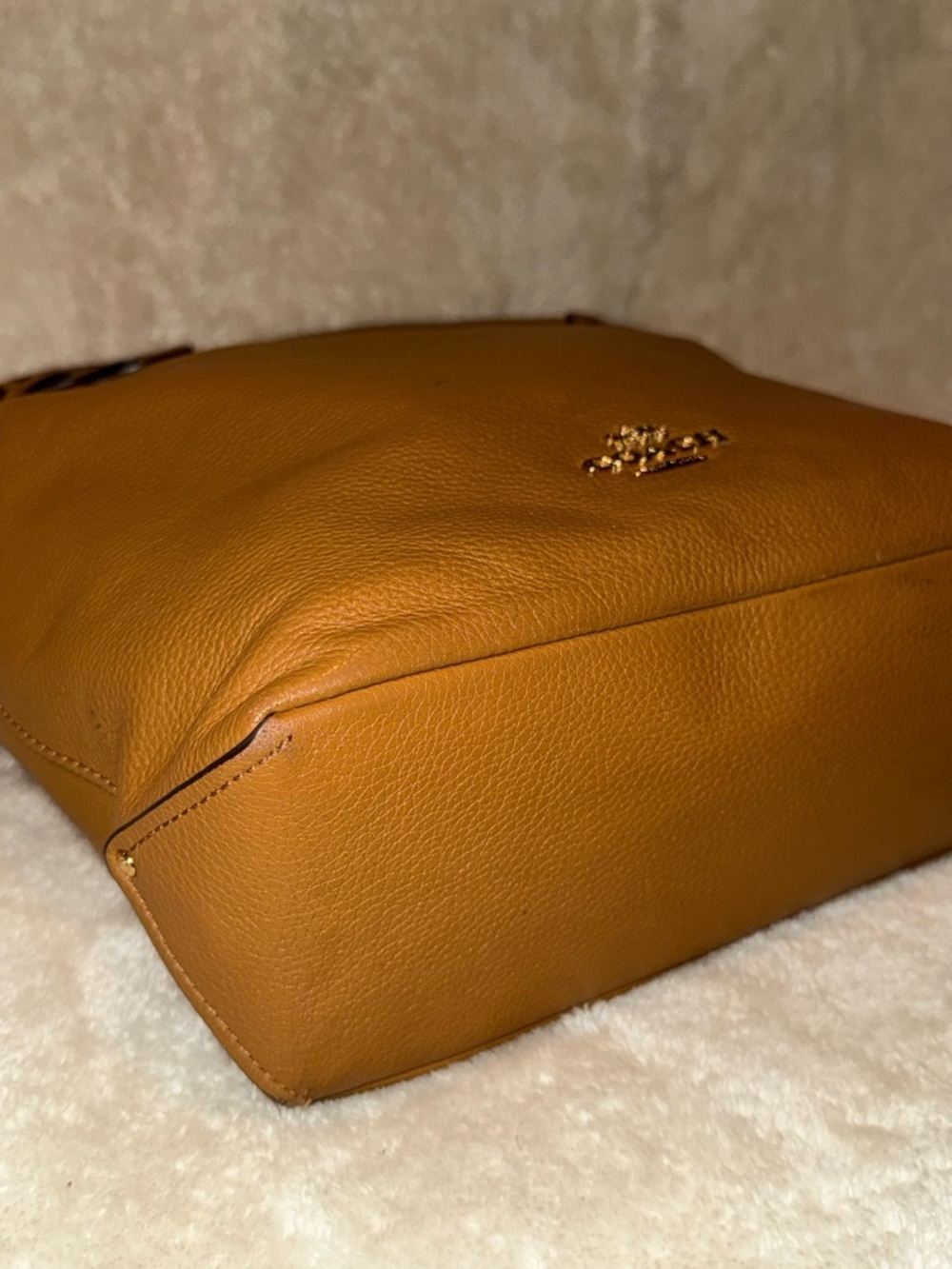 Coach Abby Duffle Leather Hobo Bag Camel Tan Braided Handle & Crossbody Strap - Picture 7 of 16